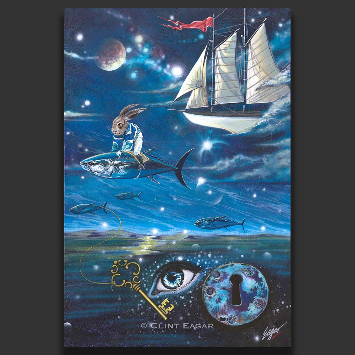 Dreaming of the future 絵画 Unlock Your Dreams | Surrealism Art for sale | Clint Eagar Design